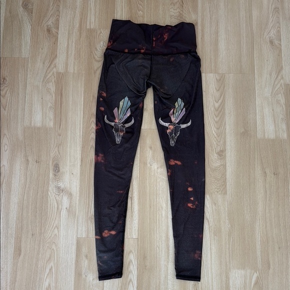 teeki Pants - Teeki Black Leggings with Colorful Skull Design